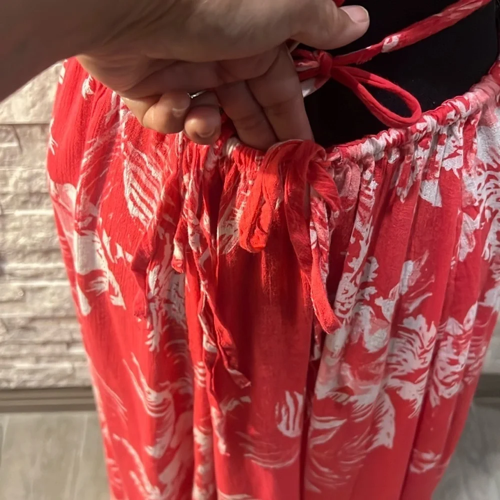 Free People Pink Floral Halter Dress with multiple ties, size S/P - Picture 10 of 16